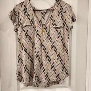 Beige Chevron Pattern Top